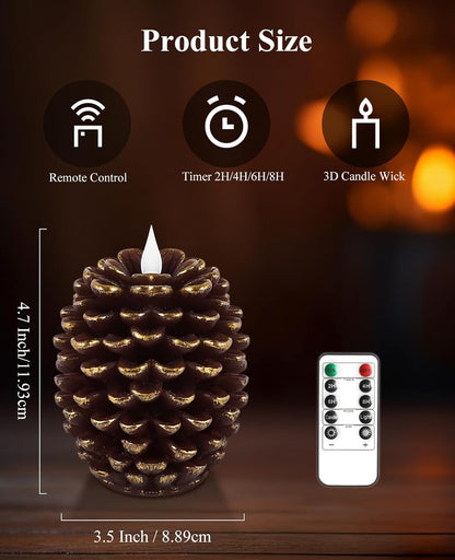 Pine Cone Flameless Candle Set™
