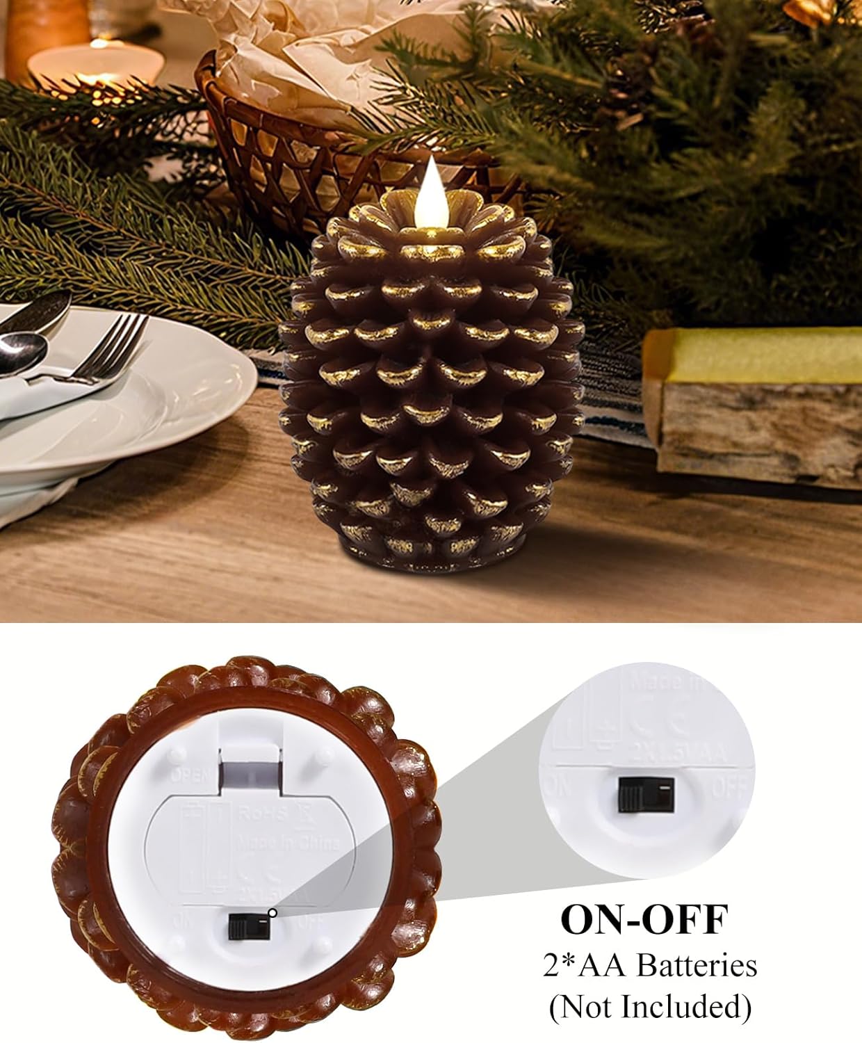 Pine Cone Flameless Candle Set™