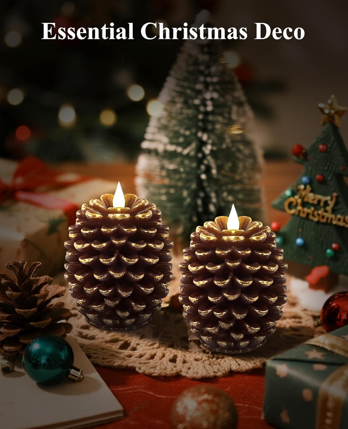Pine Cone Flameless Candle Set™